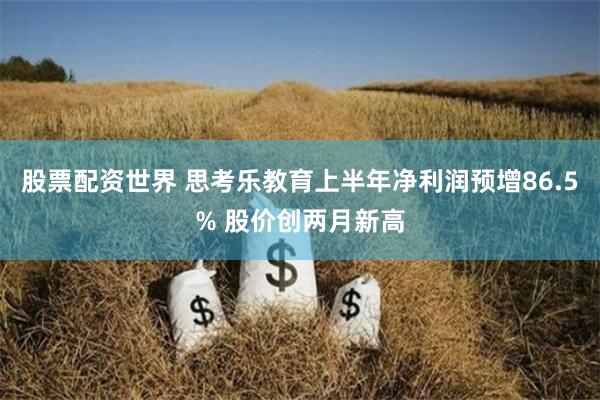 股票配资世界 思考乐教育上半年净利润预增86.5% 股价创两月新高