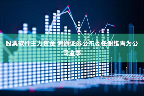 股票软件主力资金 海通证券公布委任谢维青为公司监事